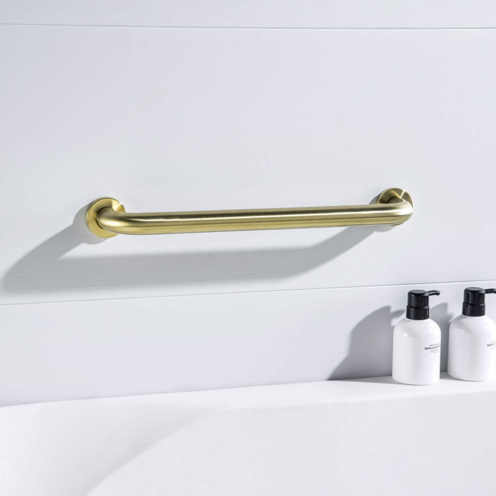 18" Stainless Steel Bathroom Safety Grab Bar, Brushed Gold