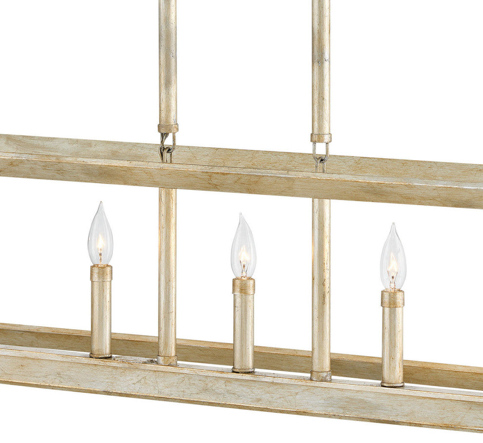 Hinkley Tinsley Five Light Linear, Silver Leaf