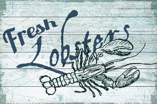 "Fresh Lobster" Painting Print on White Wood