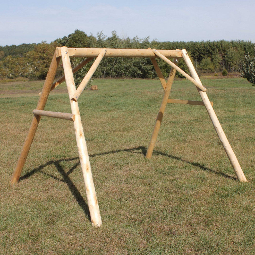 87"x70"x65" Natural Wood Double Swing A-Frame