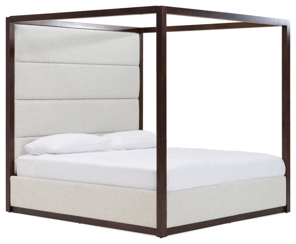 Modrest Manhattan Contemporary Canopy Cherry Bed, Queen