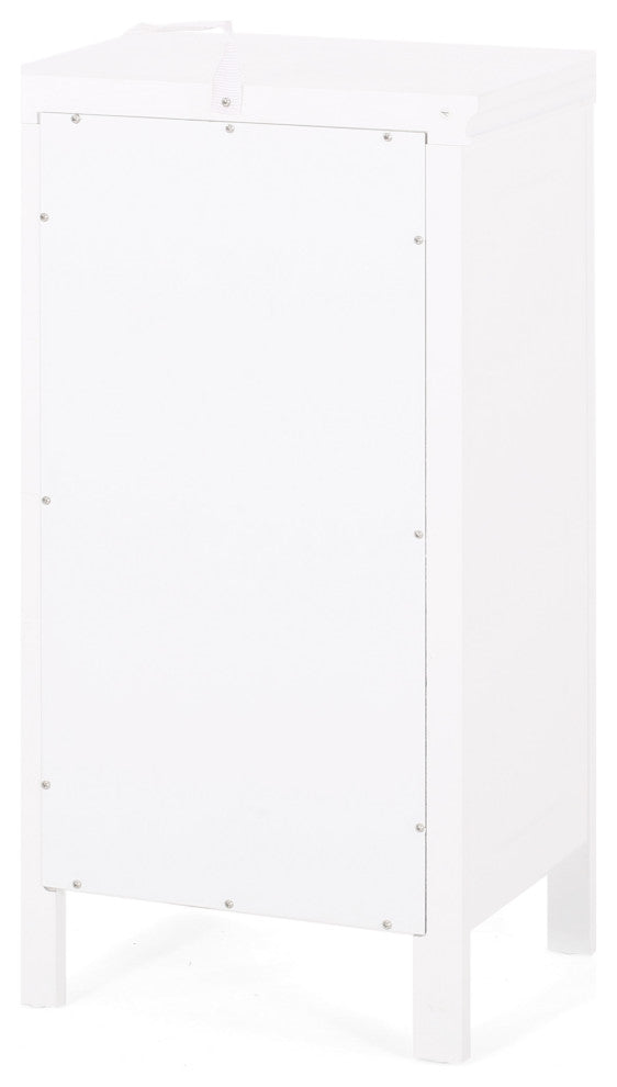 Meader Bathroom Floor Storage Cabinet With Drawer, White