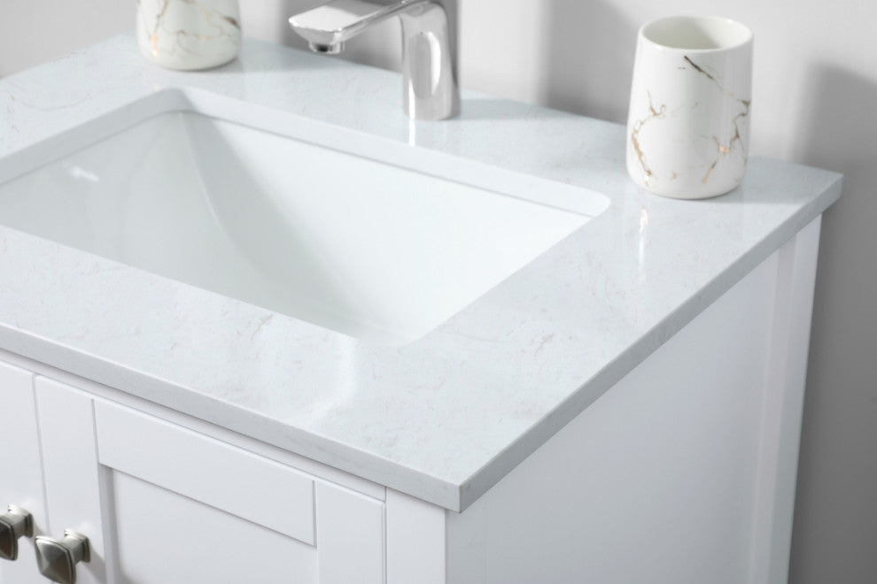 24" SIngle Bathroom Vanity, White