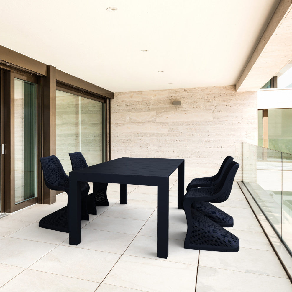 Compamia Bloom Extendable Patio Dining 5-Piece Set, Black