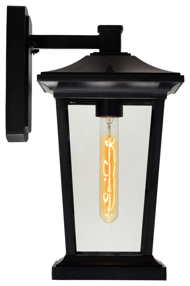 Leawood 1 Light Black Outdoor Wall Light