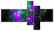 Explosion Supernova Fractal Art, Abstract Canvas Art Print, 60"x32", 5 panels