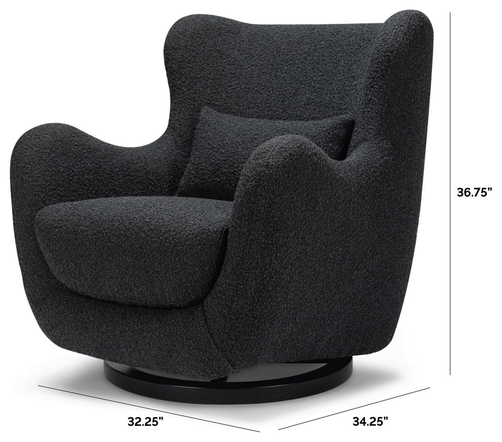 Solstice Swivel Glider, Black Boucle