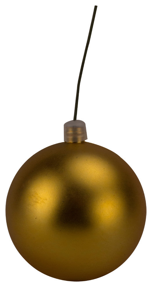 80Mm 3" Matte Gold Ball Ornament With Wire And Uv Coating