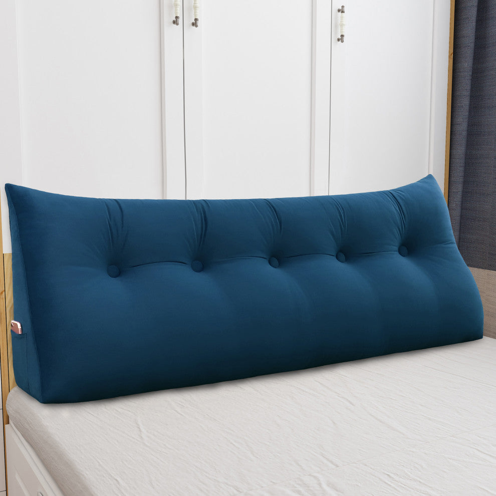 WOWMAX Bed Wedge Pillow Back Support Cushion Dorm Hostel Bed Headboard Pillow, 59x20x8