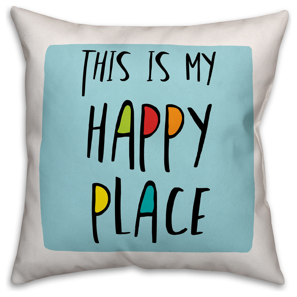 This is My Happy Place Blue 16x16 Spun Poly Pillow
