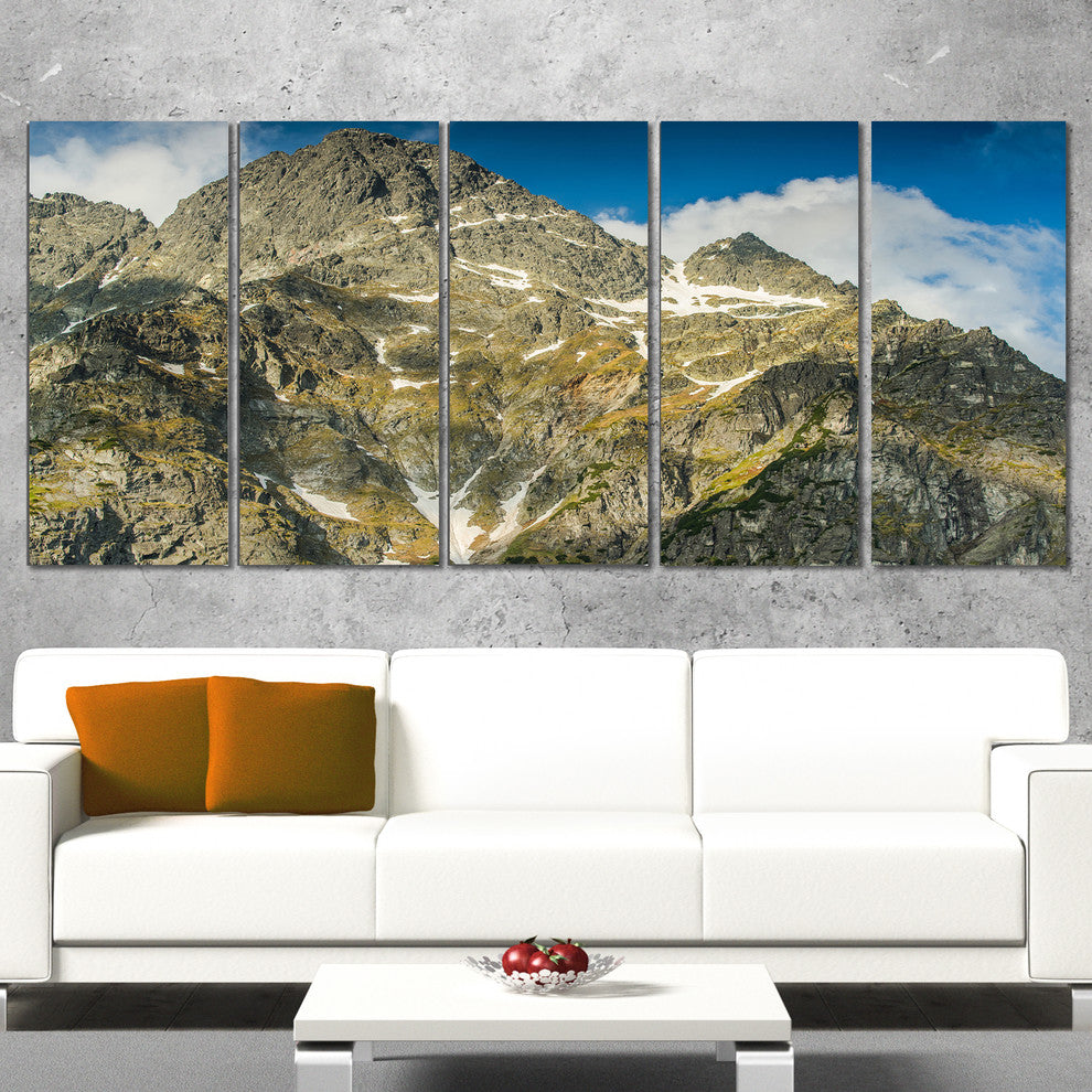 "Rocky Summit in Tatra Mountains" Landscape Wall Art, 5 Panels, 60"x28"