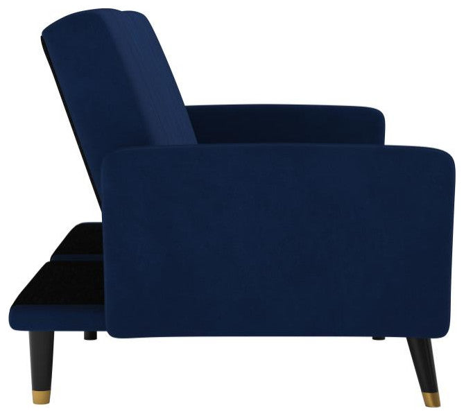 Sophia Premium Split Back Upholstered Sofa Futon, Navy