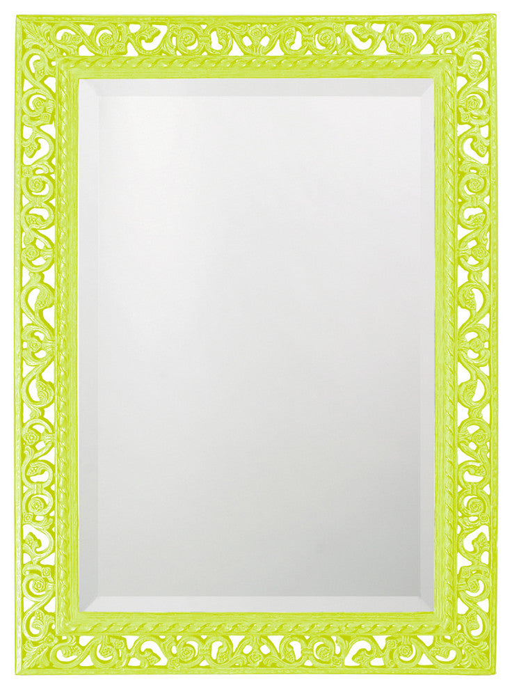 Rectangle Bristol Glossy Mirror, Moss Green