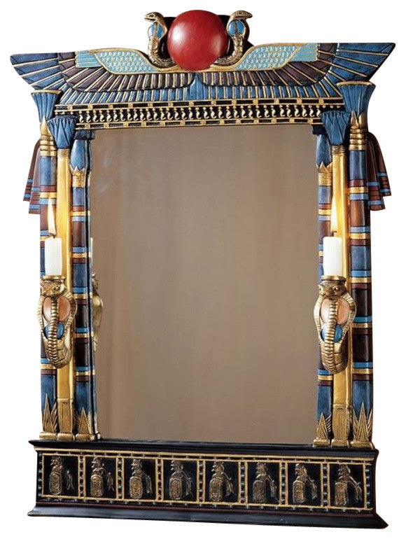 Wadjet Mirror With Cobra Sconces