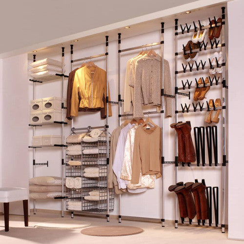 vidaXL Shoe Rack Telescopic Shoe Organizer Shelf Stand with Rods Aluminum