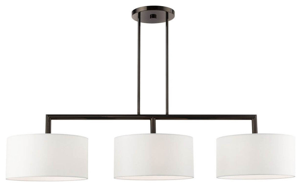 Livex Meridian 3 Light 51" Linear Light, Black-Chrome