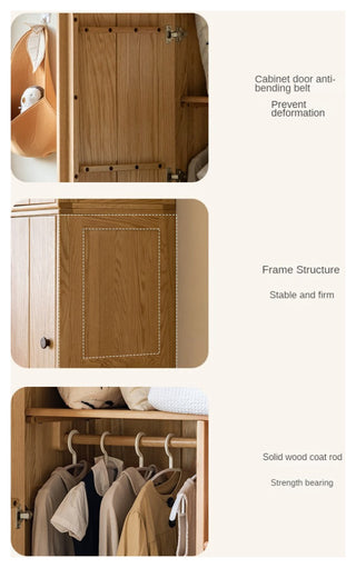 Oak Solid Wood Kids Wardrobe