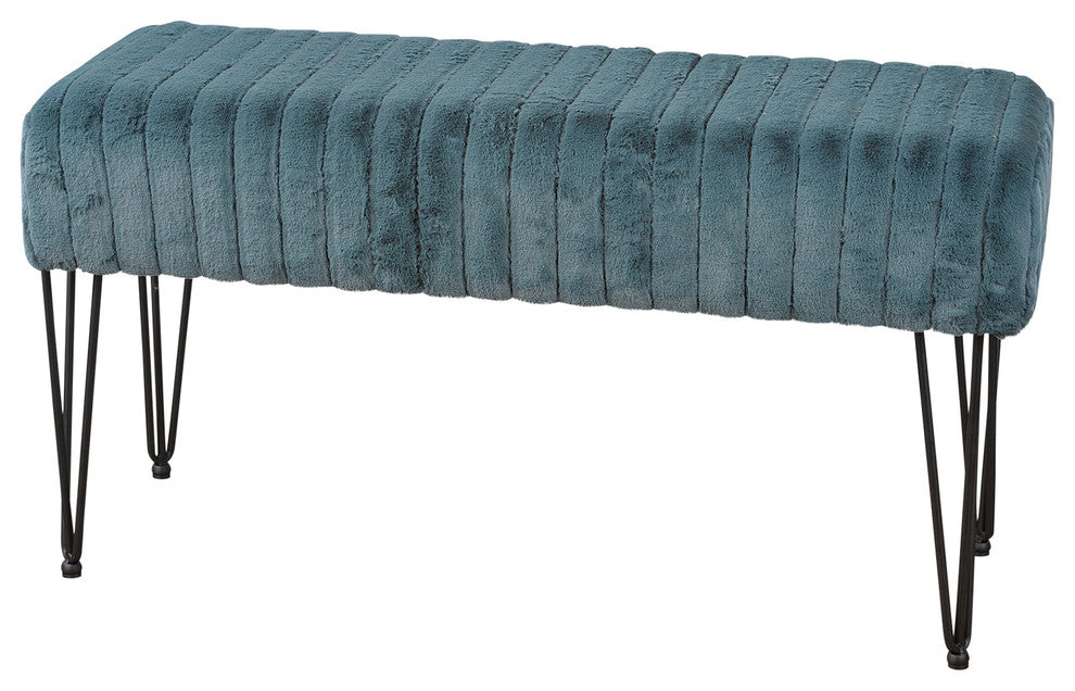 Serenta Super Mink Ottoman, Dark Teal, 46''x16''x22''
