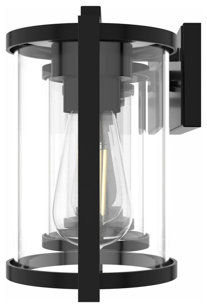 Astwood Matte Black With Clear Glass 4 Light Vanity Wall