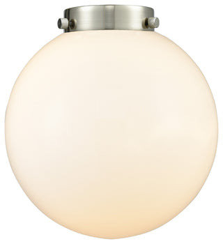 Edison Large Beacon 7" Semi-Flush Mount, Polished Chrome, Matte White Shade
