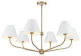 Crystorama Lighting Group XAV-B9316 Xavier 6 Light 40"W - Vibrant Gold / White
