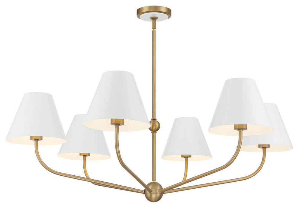 Crystorama Lighting Group XAV-B9316 Xavier 6 Light 40"W - Vibrant Gold / White