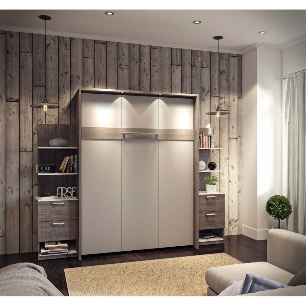 Elite 104 Queen Wall Bed kit, Bark Gray and White