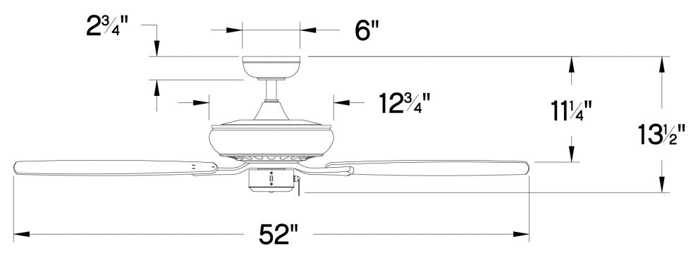 Hinkley Highland Wet 52" Fan, Brushed Nickel