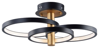 ET2 E24323 Hoopla 26"W Semi-flush Ceiling Fixture - Black / Gold