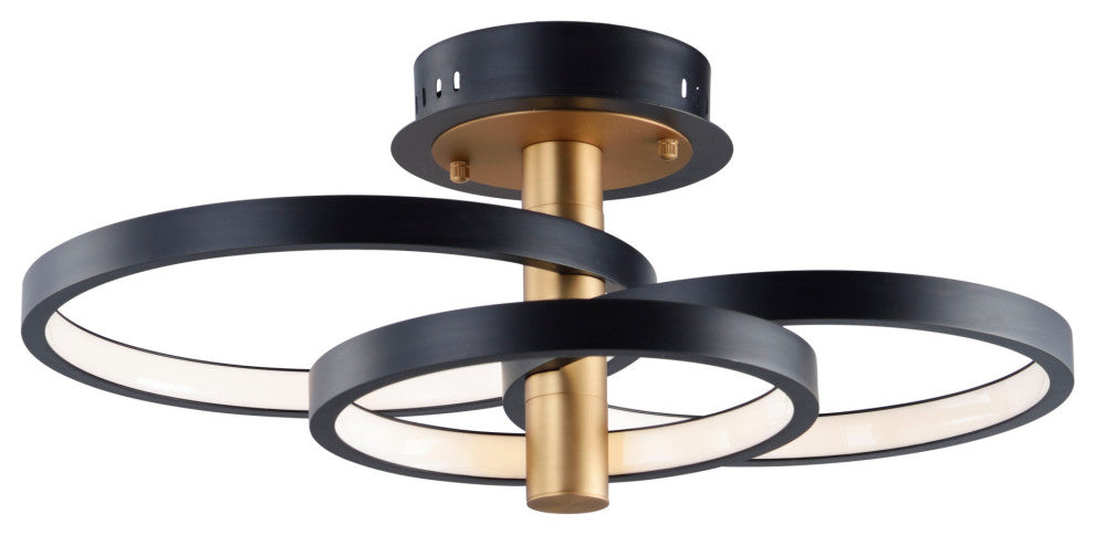 ET2 E24323 Hoopla 26"W Semi-flush Ceiling Fixture - Black / Gold