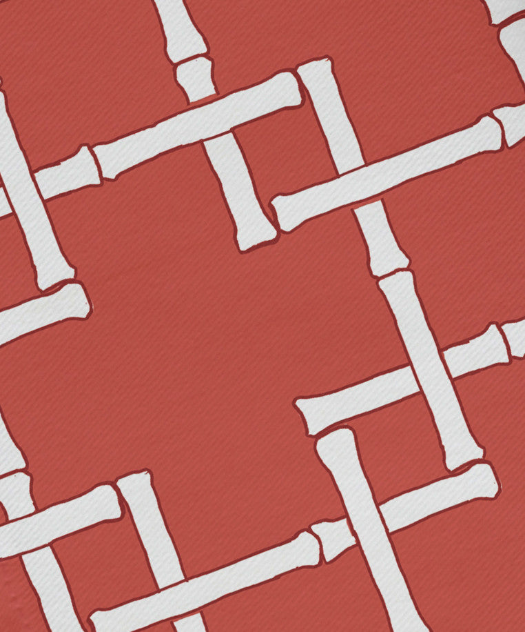 Bamboo 1, Geometric Print Napkin, Coral, Set of 4