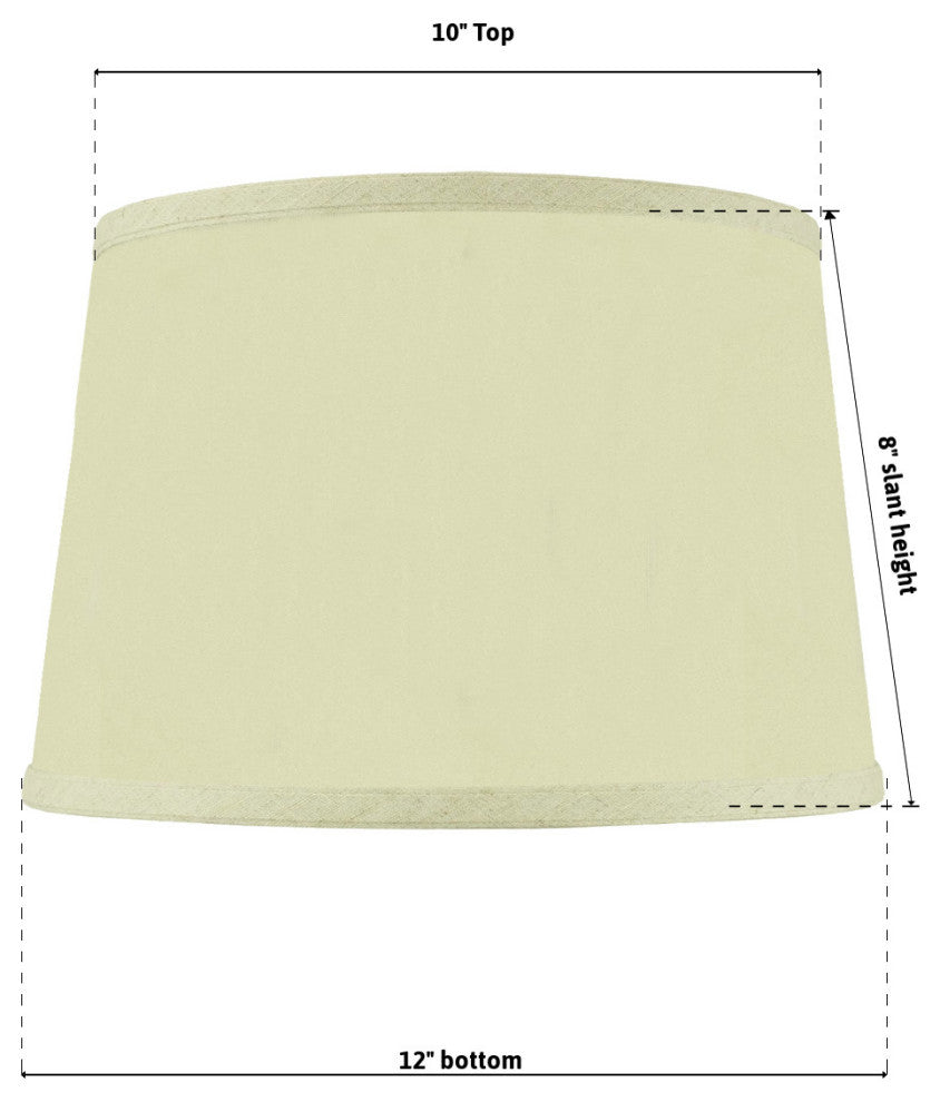 10"x12"x8" Hardback Shallow Drum Lamp Shade Eggshell Fabric