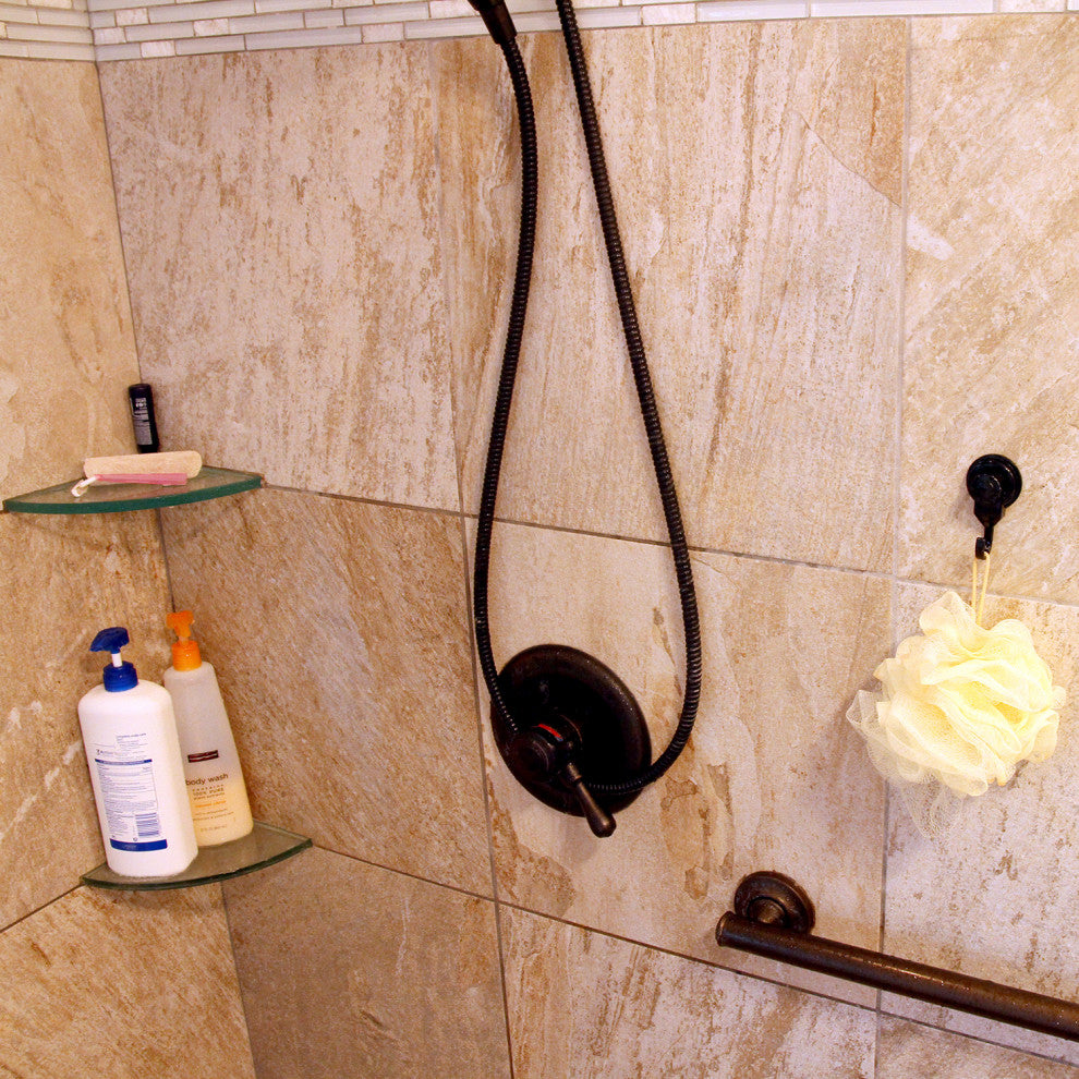 Strong Hold Vacuum Suction Cup Hooks Shower-Kitchen Walls Organizer Loofah Set 2