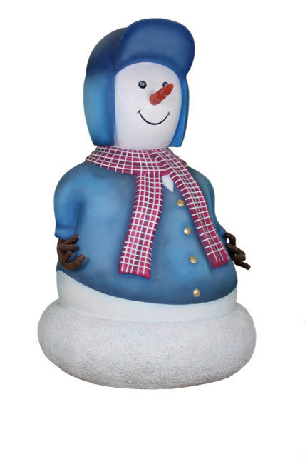 Mini Snowman Father Dressed In Red & Blue