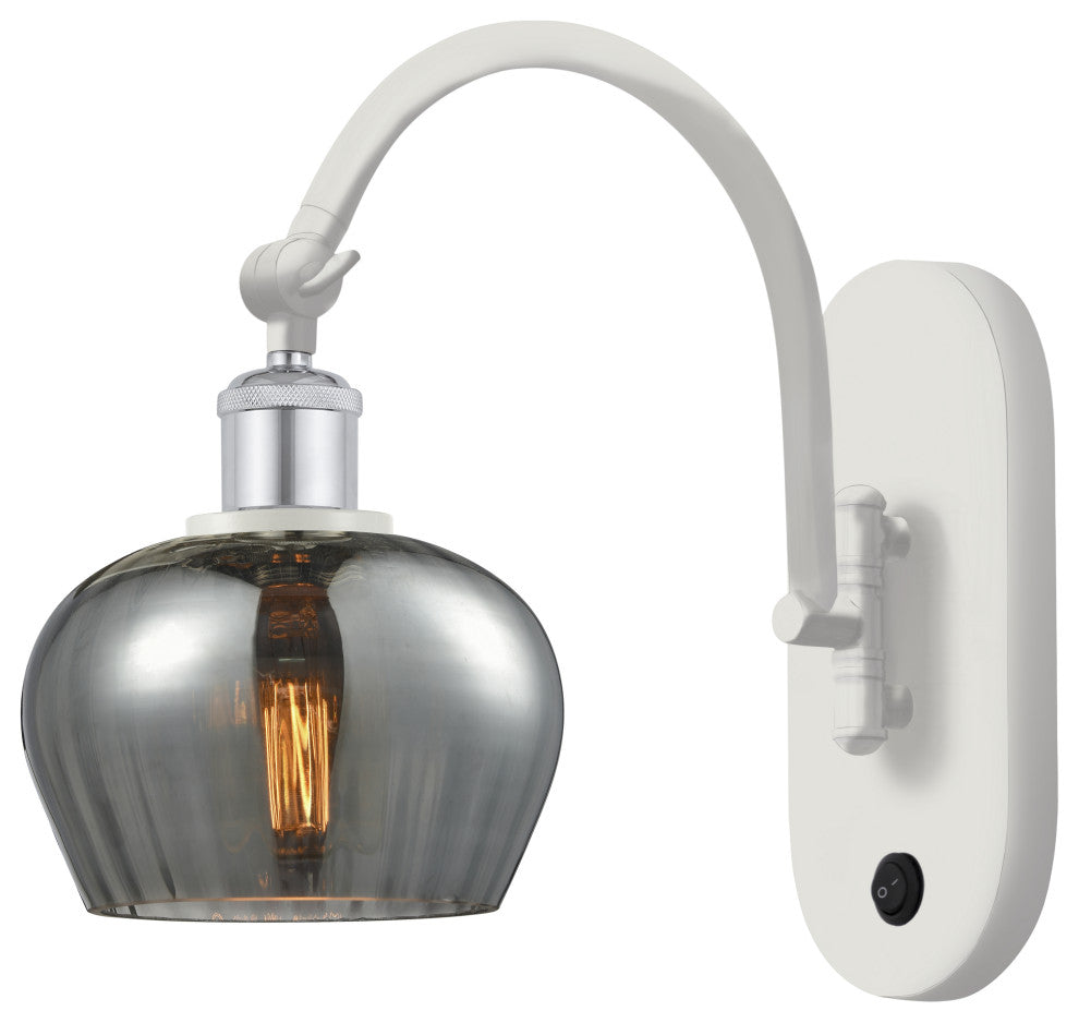 Innovations 518-1W-WPC-G93-LED Fenton 1 Light Sconce, White, Polished Chrome