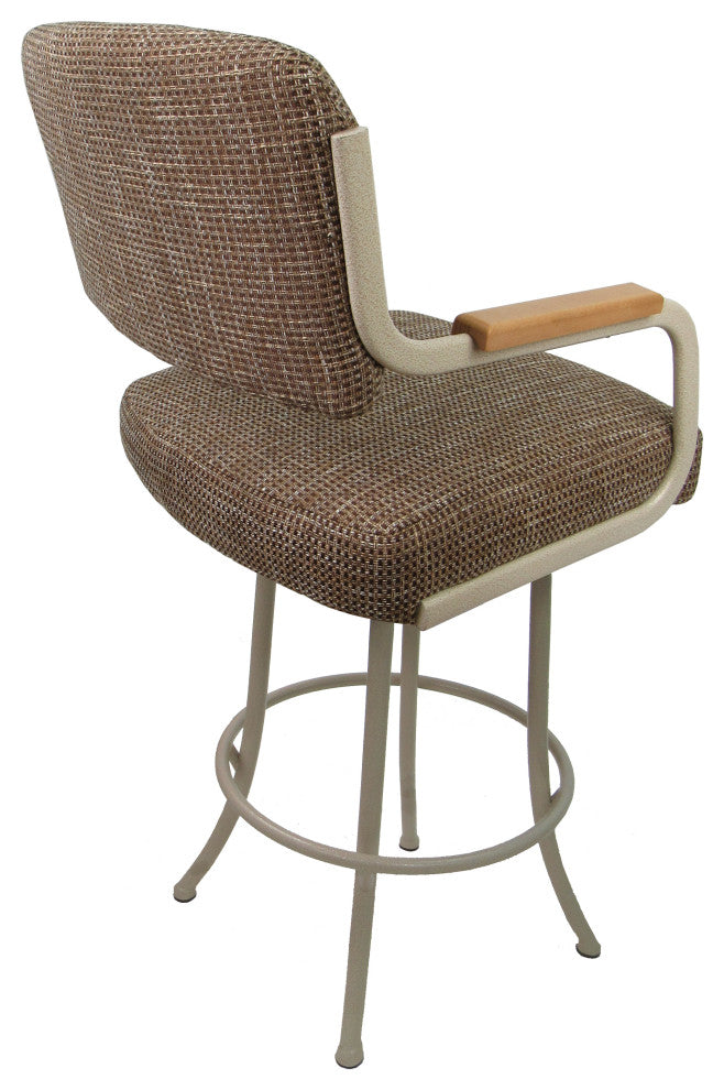 Swivel Metal Bar Stool Counter 26", 30", Extar Tall 34" - M-114, Checkered - Bei