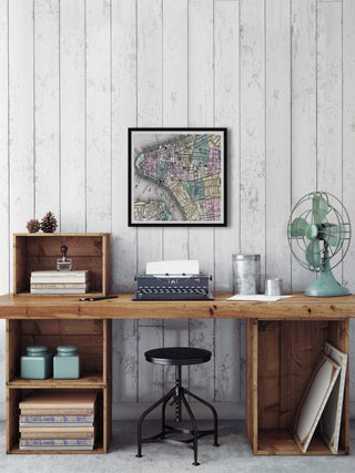 "East Map" Framed Painting Print, 12x12