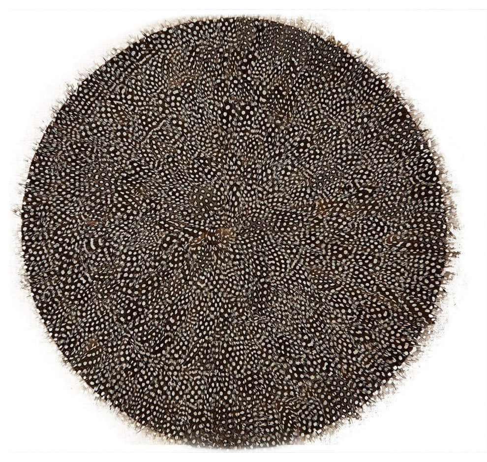 Two's Company Guinea Fowl Feather Placemats, Set of 6