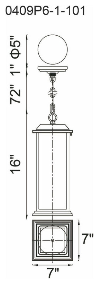 Blackbridge 1 Light Outdoor Black Pendant