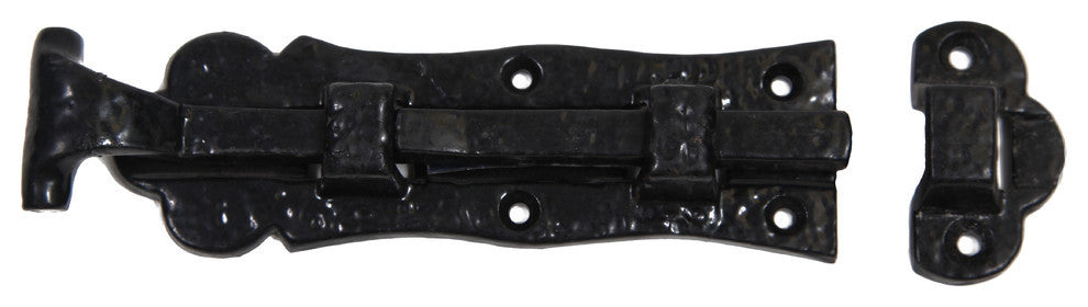 Antique Straight Door Bolts, Black, 6"