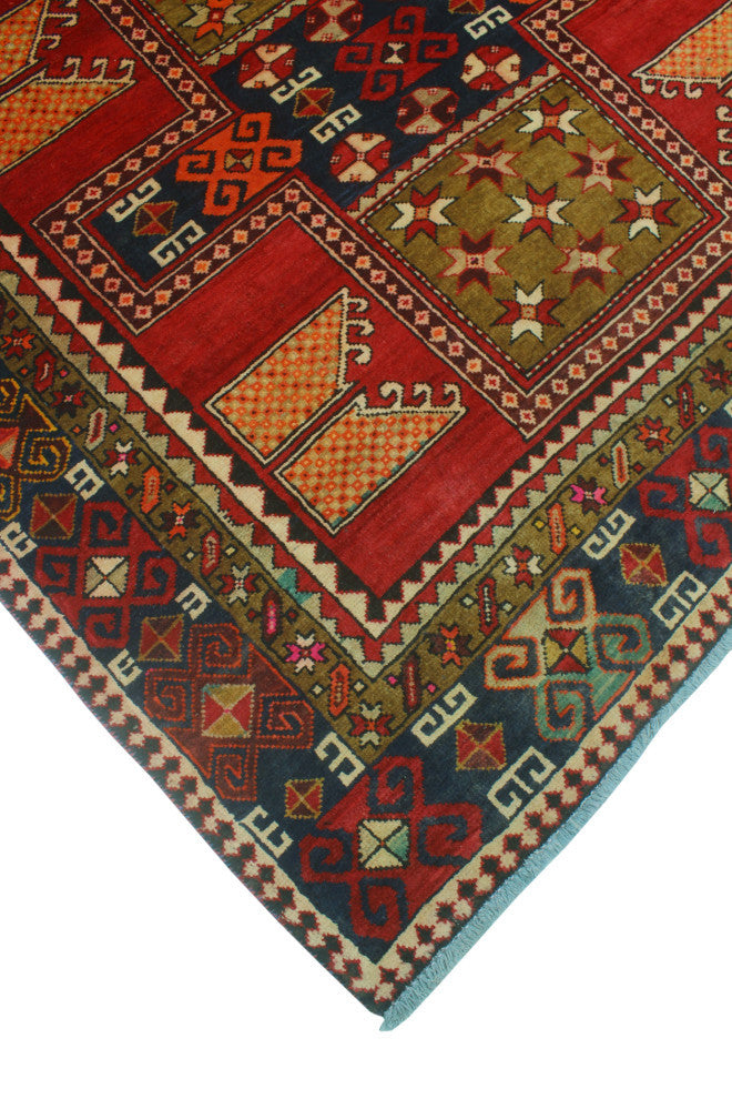 Fine Vintage Distressed Kenia Red/Charcoal Runner, 4'11x10'8