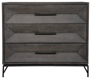 Full front view of the three-drawer chest on white background; no text; drawers closed.