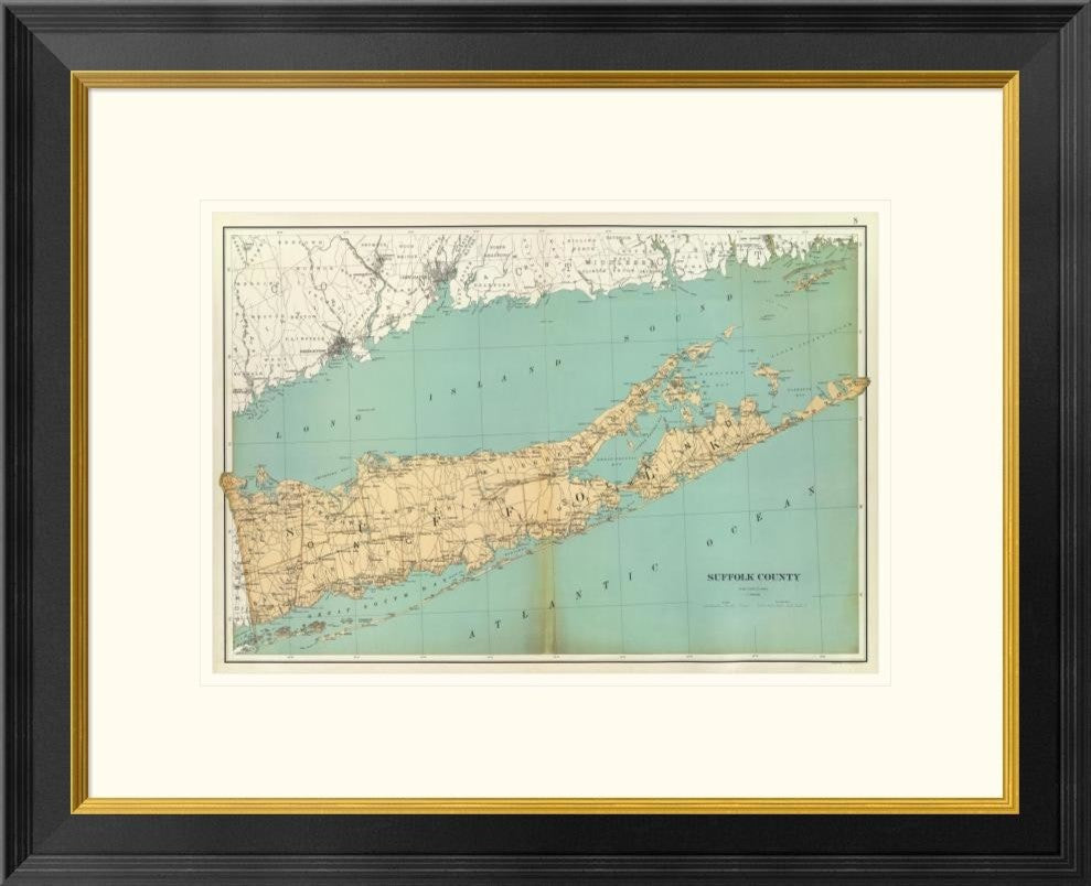 "Suffolk County, New York, 1895"  by Joseph Rudolf Bien, 26x21"