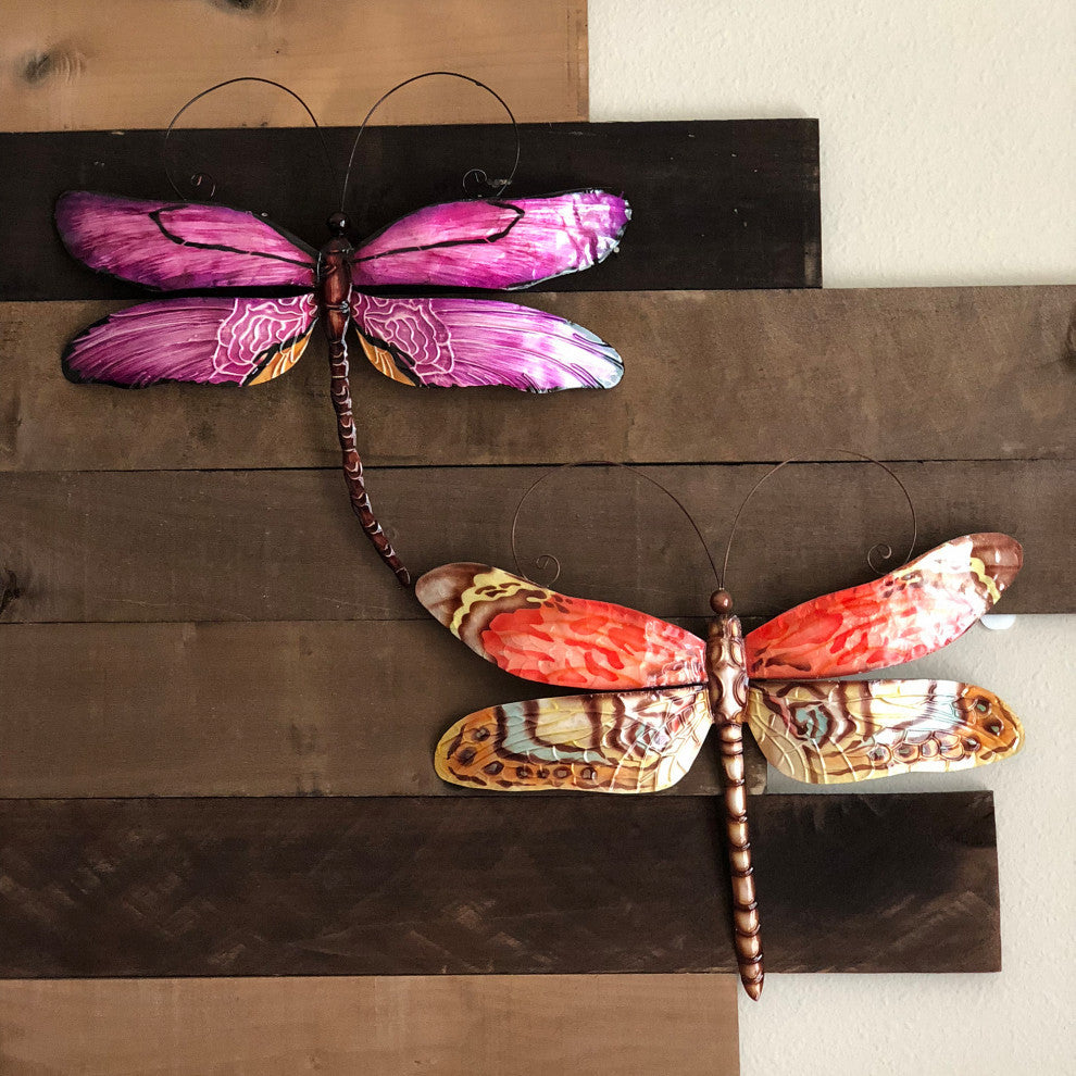 Dragonfly Wall Decor Red Multi Color