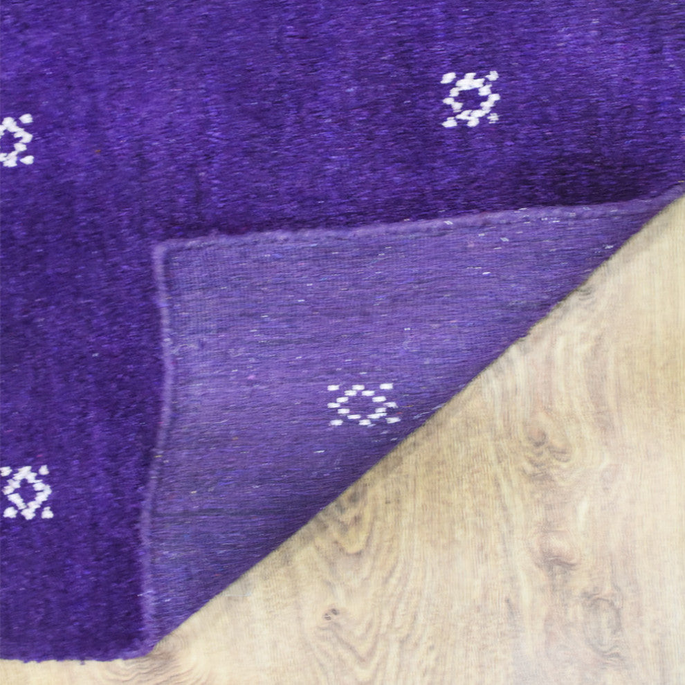 HAND KNOTTED LOOM SILK ECO-FRIENDLY AREA RUG -10'x10',Square,Purple,Contemporary