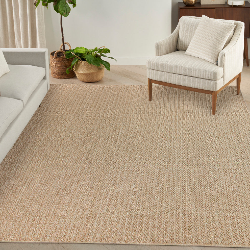 Nourison Tulum 10' x 14' Taupe Outdoor Rug