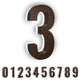 Address Numbers, 7-in. Durable ABS-Polymer, Bronze, 3