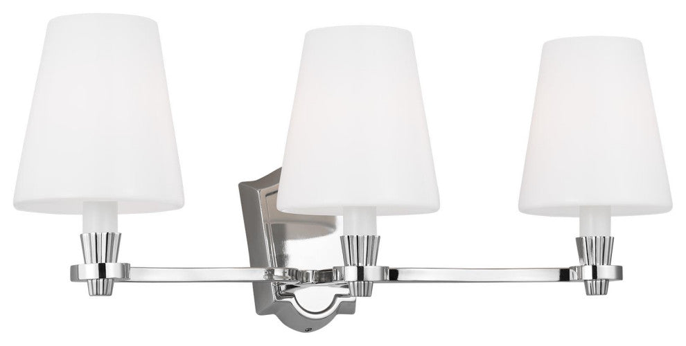 Paisley Three Light Vanity, Polished Nickel