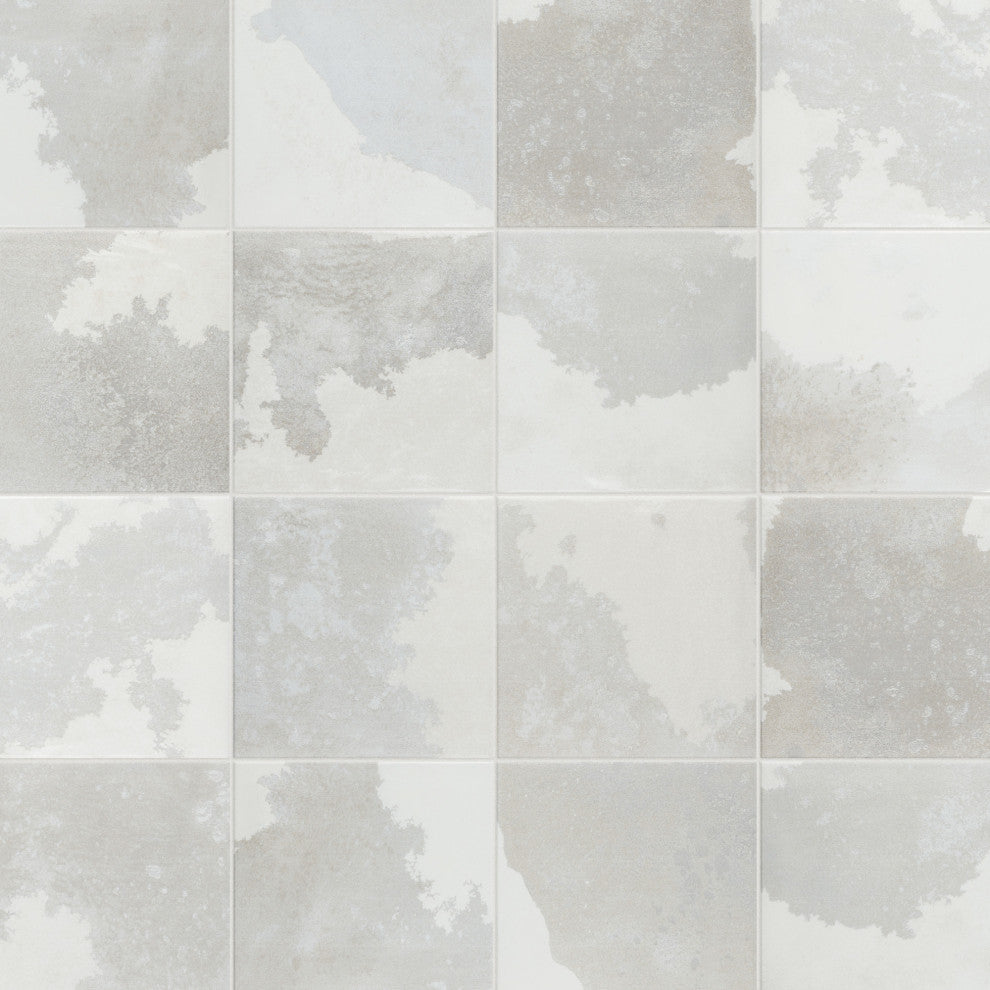 Kings Tradition Square Porcelain Wall Tile Sample, Silver