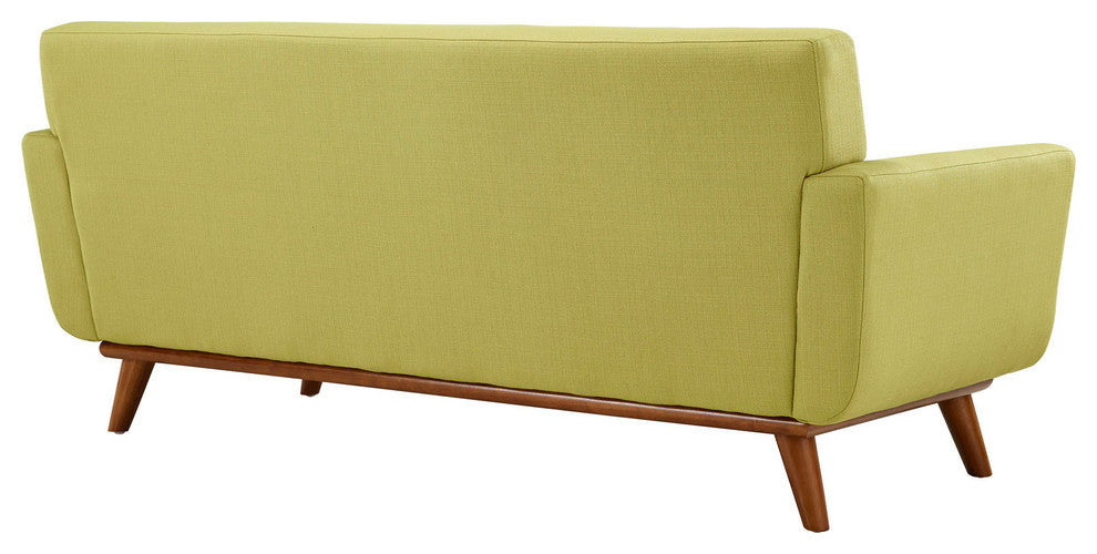 Modern Urban Contemporary Armchair and Loveseat, Wheatgrass Fabric, 2-Piece Set